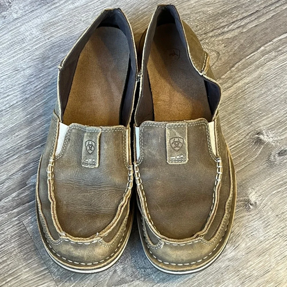 Ariat Cruiser Slip On Shoes Brown Bomber Leather Womens 9 UK‎ 6.5 EU 40